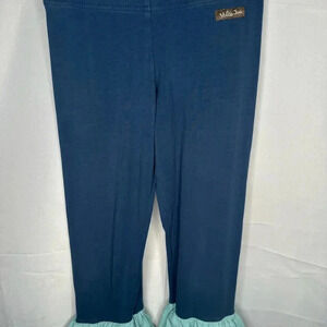 Matilda Jane Leggings Paint by Numbers Navy Aqua Green Size 14